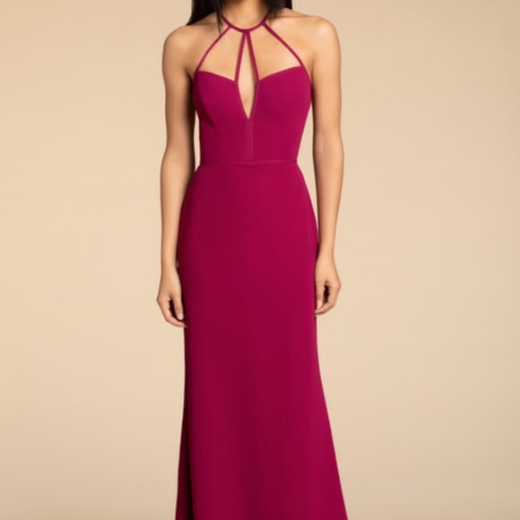 Hayley Paige Bridesmaid Dress STYLE 5911 Burgundy -  threedaughtersproperties.com